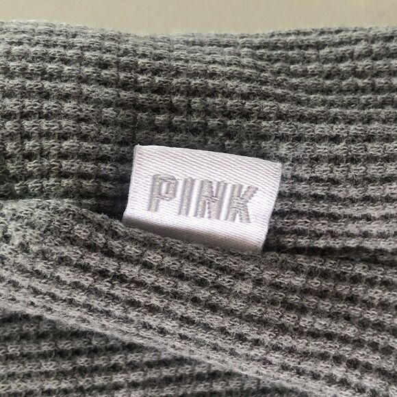 Victoria’s Secret Pink Women’s Sleepwear Waffle Knit Racer Back Tank Gray XS - Picture 10 of 13